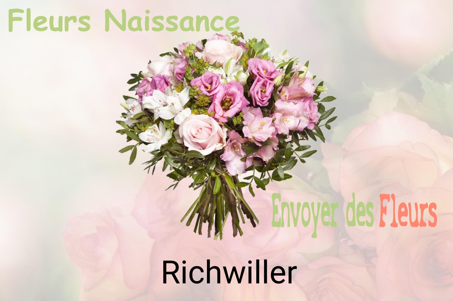 Bouquet de fleurs de naissance livré à Richwiller